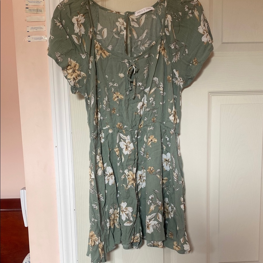 Chris & Carol Sage Floral Romper